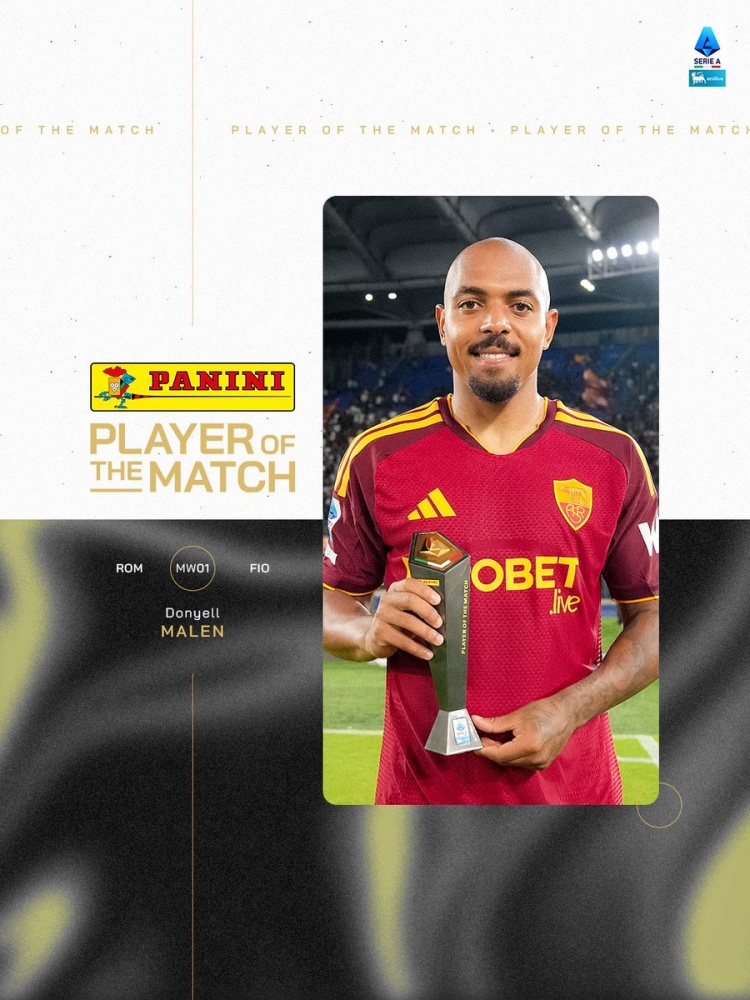 帽子戏法！马伦当选罗马4-0佛罗伦萨全场最佳球员
