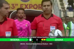 世预赛-托马斯远射破门 加纳总比分1-1尼日利亚靠客场进球数晋级