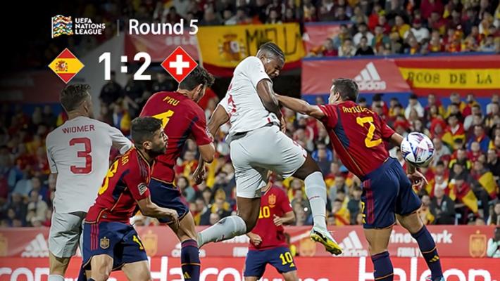 欧国联-阿坎吉头球破门阿尔巴建功恩博洛制胜 西班牙1-2瑞士