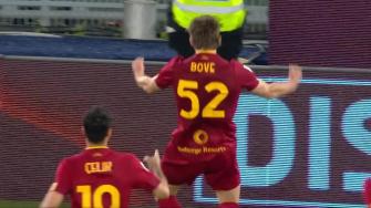 [进球视频] 罗马1-0领先！克里斯坦特点射中柱，博维跟进补射破门