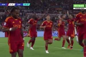 [进球视频] 拉斯姆斯传中送助攻！桑谢斯头球破门攻入罗马处子球！