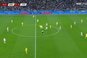 欧预赛-意大利0-0乌克兰小组第二出线 穆德里克禁区倒地未判点