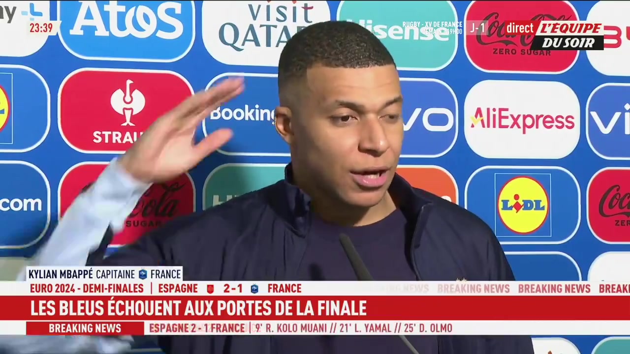 姆巴佩赛后：在足球场上，你要么好，要么不好。我表现不好，我的欧洲杯失败了