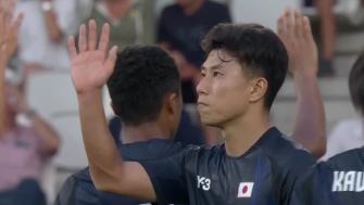 奥运男足-日本5-0十人巴拉圭取开门红 三户舜介双响比埃拉直红