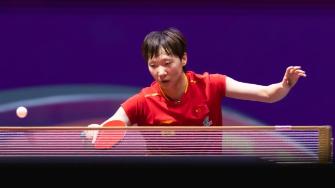 05月25日多哈世乒赛女子单打半决赛 陈幸同 - 王曼昱 精彩镜头
