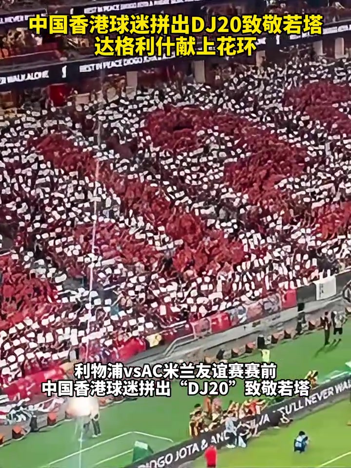 这一幕太有爱了！中国香港球迷致敬若塔，达格利什献上花环！
