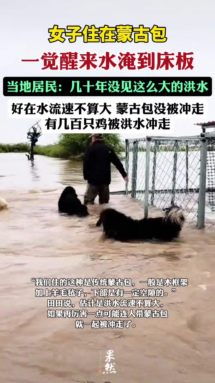 女子住蒙古包一觉醒来水淹到床板