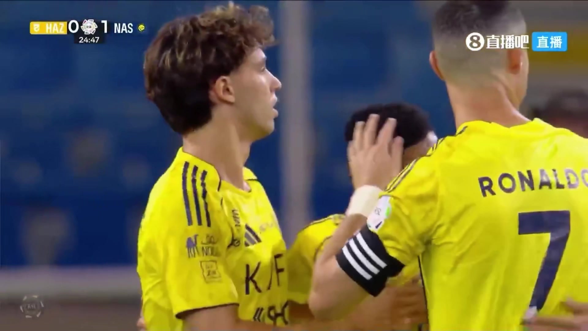 状态火热!菲利克斯头球破门,利雅得胜利1-0领先!