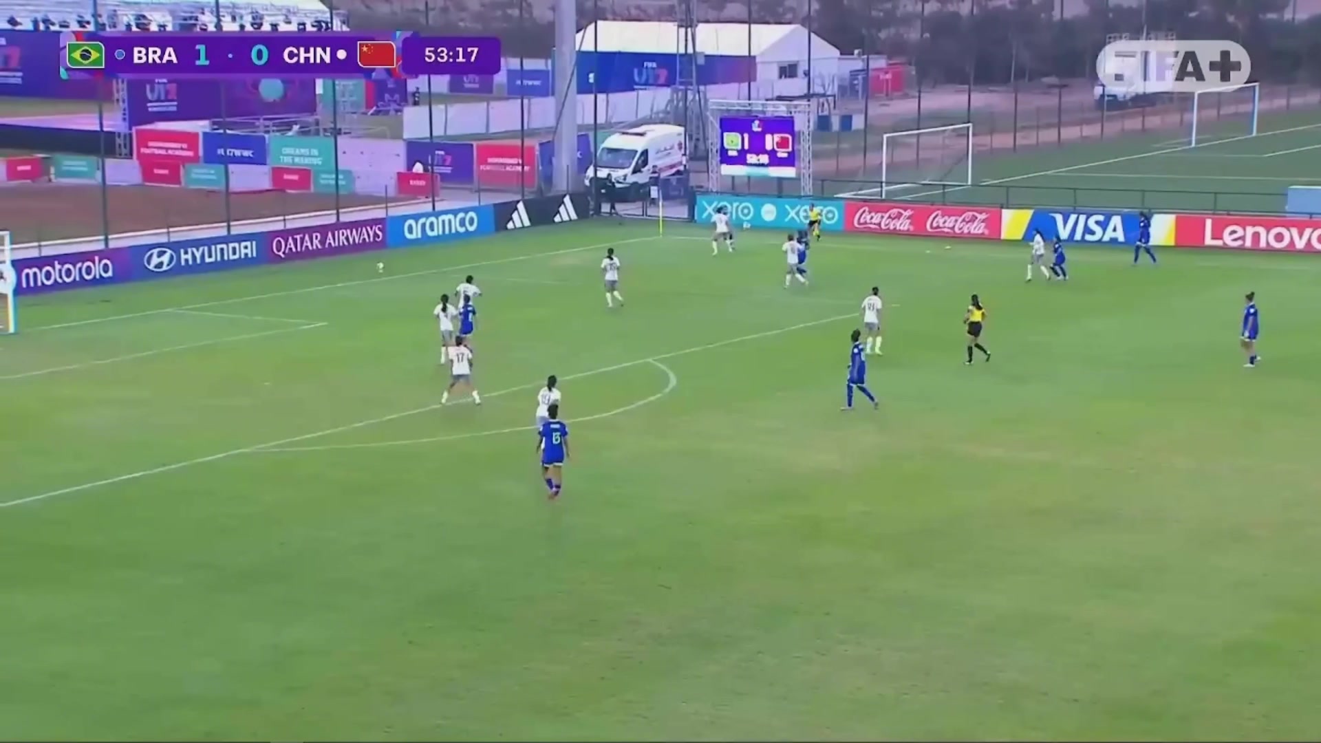 巴西前锋艾芙琳左脚世界波破门，U17女足0-2落后！