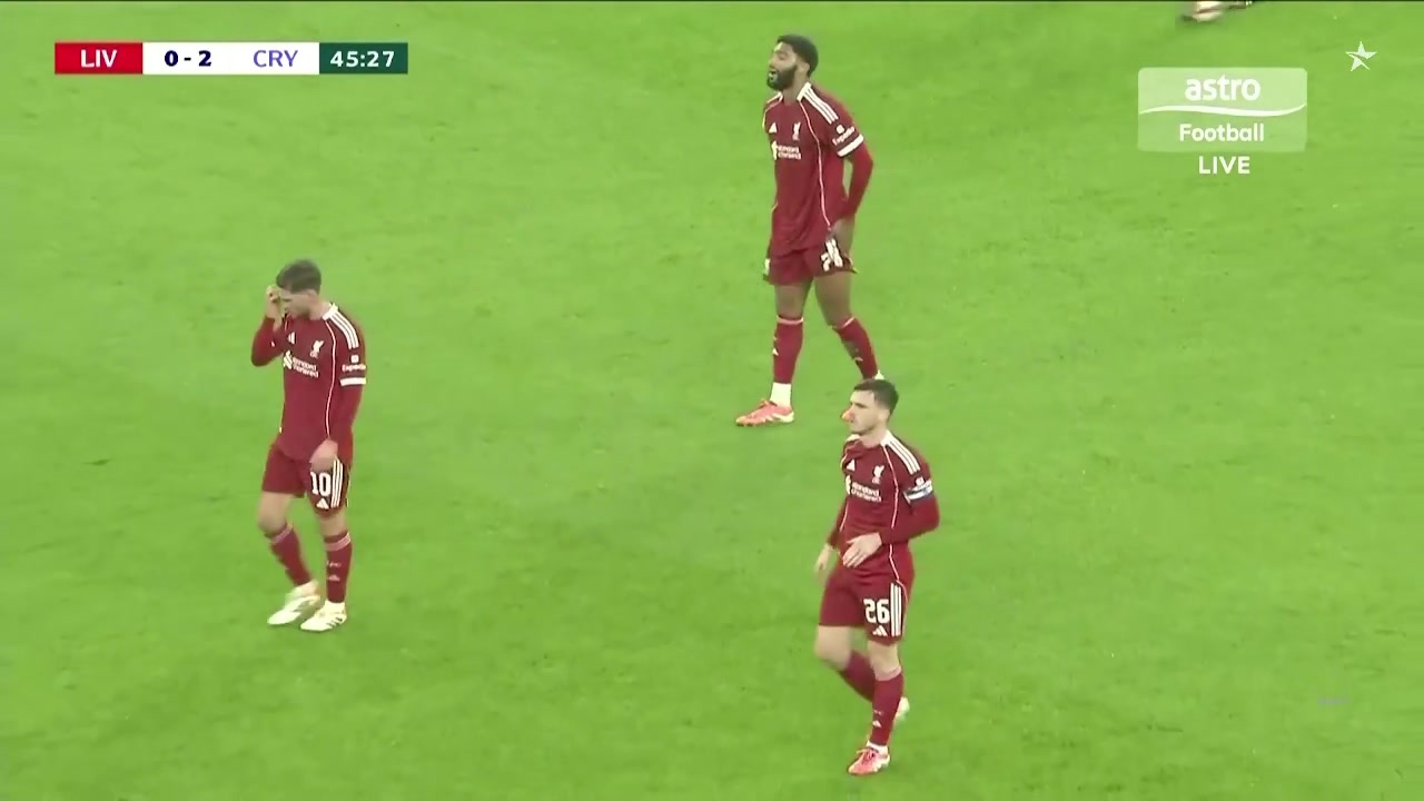 0-2落后水晶宫行云流水配合打穿利物浦防线,萨尔梅开二度