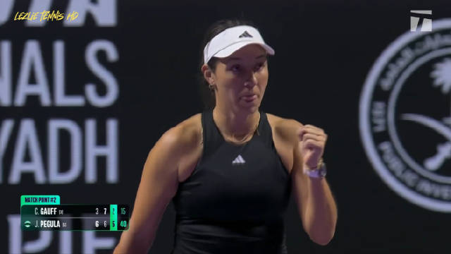 WTA年终总决赛女单小组赛 高芙 1 - 2 佩古拉 全场集锦