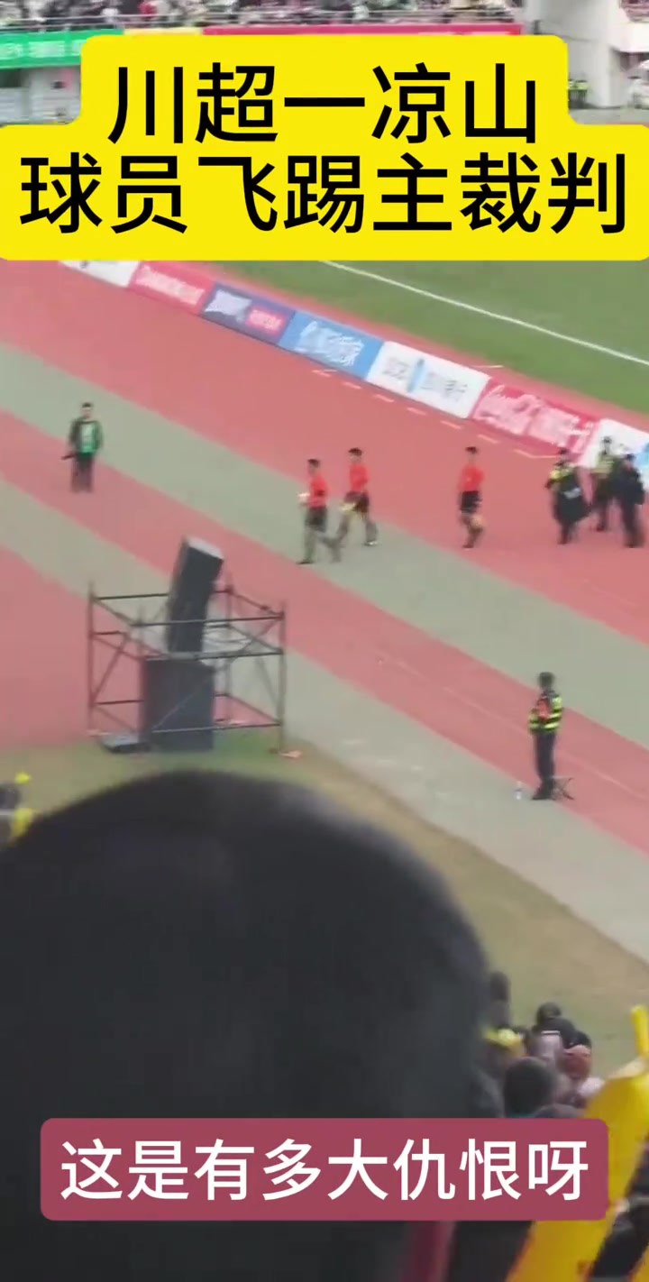 [球迷看点]逆天！川超赛后裁判惨遭凉山球员飞踹，这是有多大仇恨！