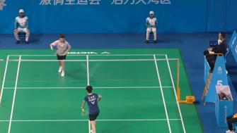 11月17日全运会羽毛球女单1/4决赛 王祉怡2-0韩千禧 全场集锦