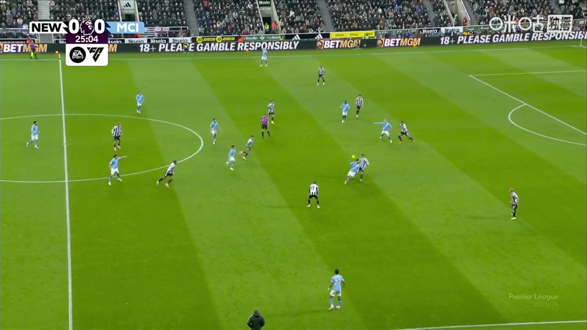 门神！纽卡反击机会，沃尔特马德打门又被多纳鲁马化解！