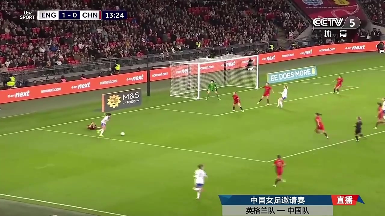 中国女足0-2落后英格兰女足！图恩扣过防守助攻米德破门梅开二度