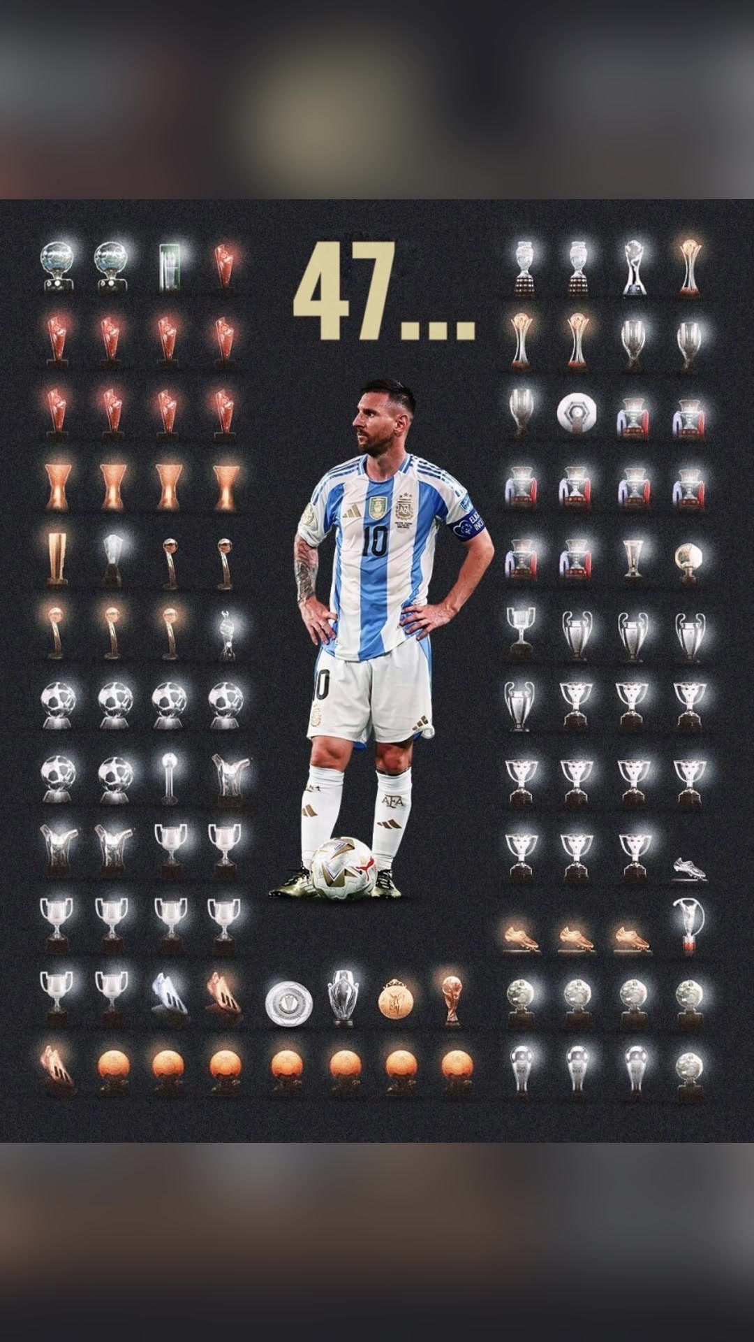 47座奖杯！梅西正在挑战弗爵爷的冠军纪录