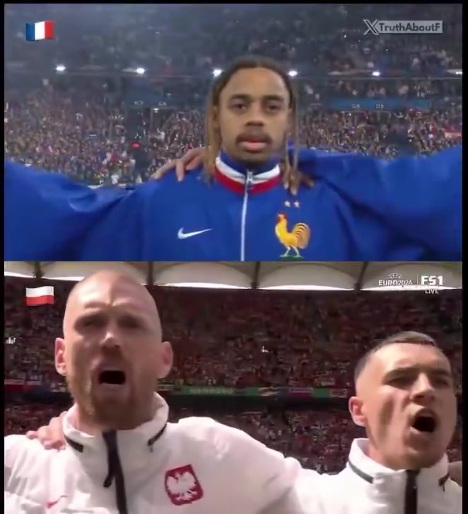  [值得一看]国外网友：法国队和波兰队唱国歌，你注意到了什么？