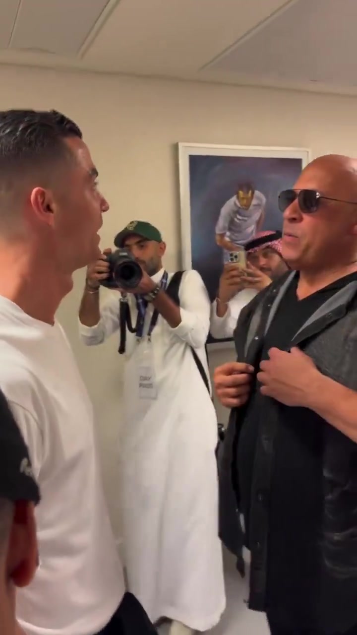 速度与激情新系列！？范-迪塞尔和从C罗同台会面，俩人有说有笑