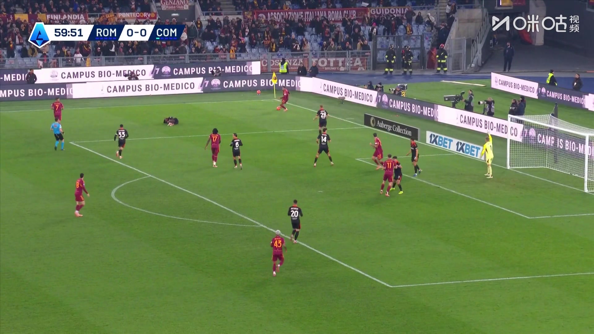 罗马打破僵局！苏莱做球，韦斯利后点贴地斩打远角得手