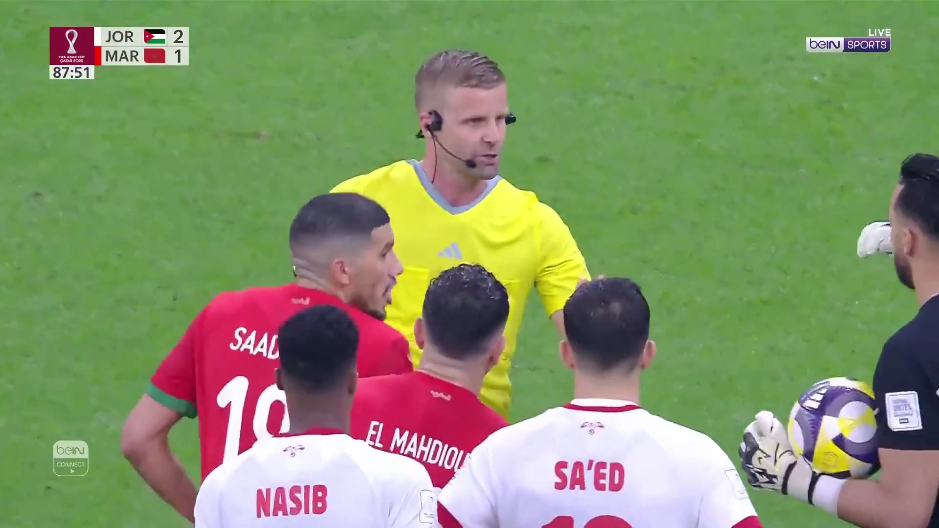 双方进入加时赛！摩洛哥2-2扳平约旦！哈姆达拉门前补射破门！