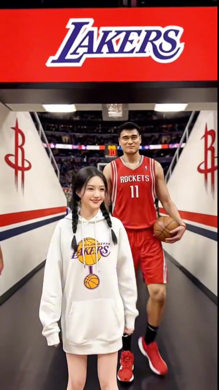 【有道理嘛?】小姐姐用AI制作在球馆与那些年追过的NBA中锋