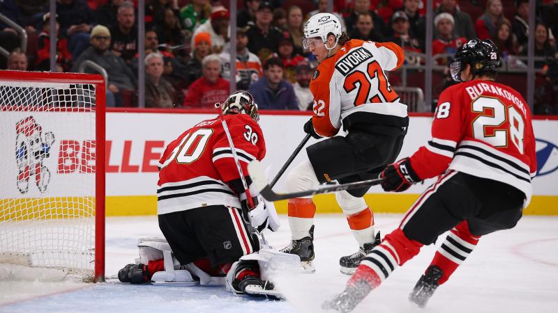 12月24日NHL常规赛 费城飞人 3 - 1 芝加哥黑鹰 全场集锦