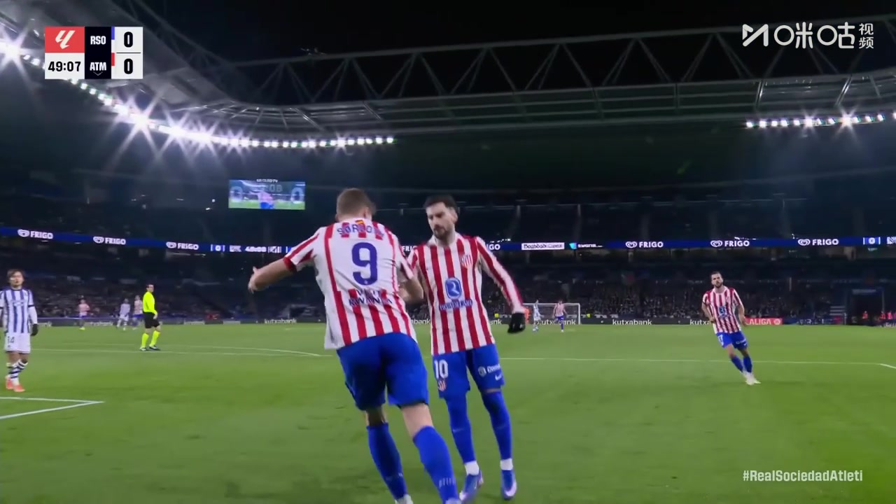 马竞打破僵局！西蒙尼传中助攻，瑟尔洛特包抄头球破门！