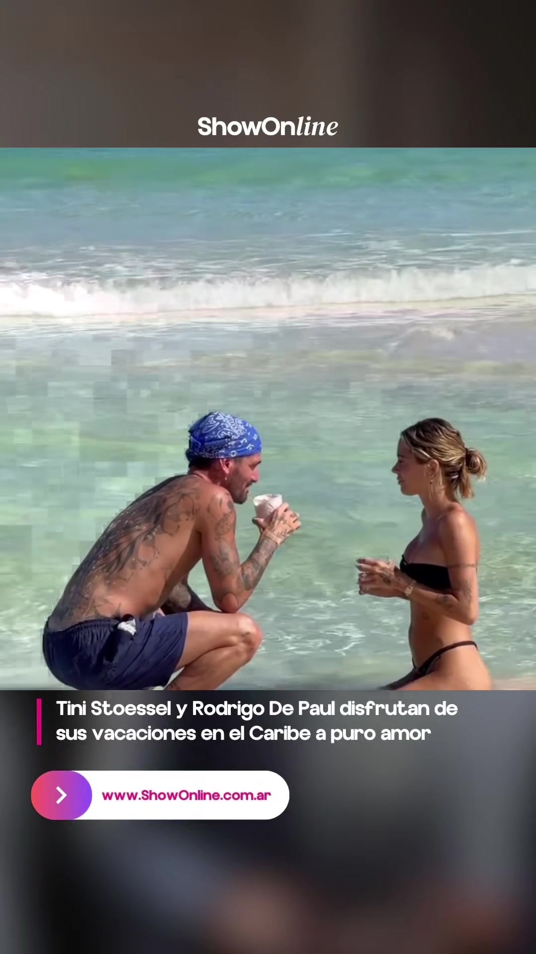 【你怎么看？】德保罗和女友在加勒比度假~俩人蹲在海边畅聊