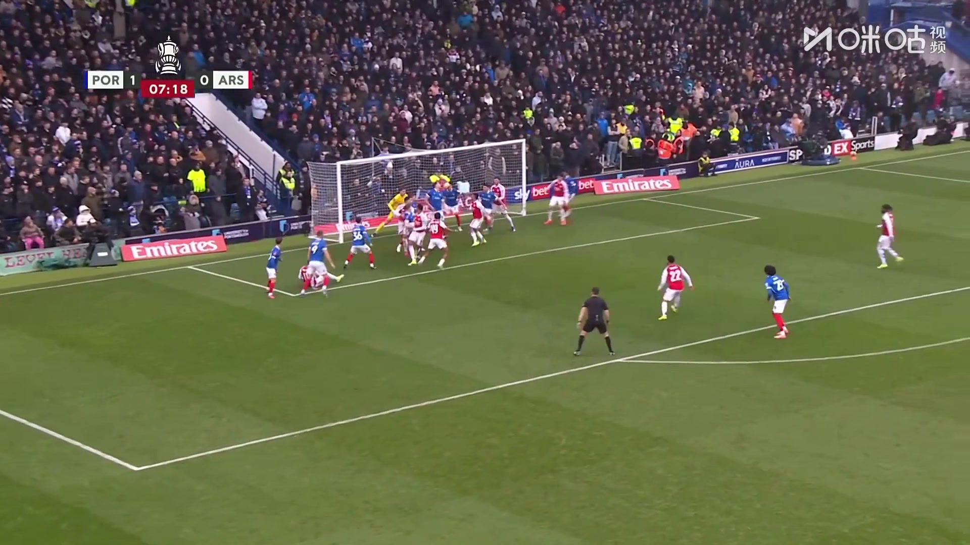 诺尔高门前混战造乌龙，阿森纳1-1扳平朴茨茅斯