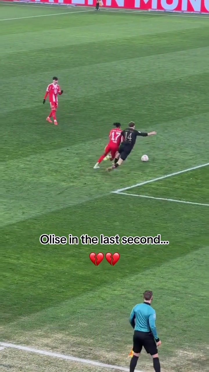 [比赛亮点]该死的安联门柱！场边⚾视角看奥利塞内切远射中柱错