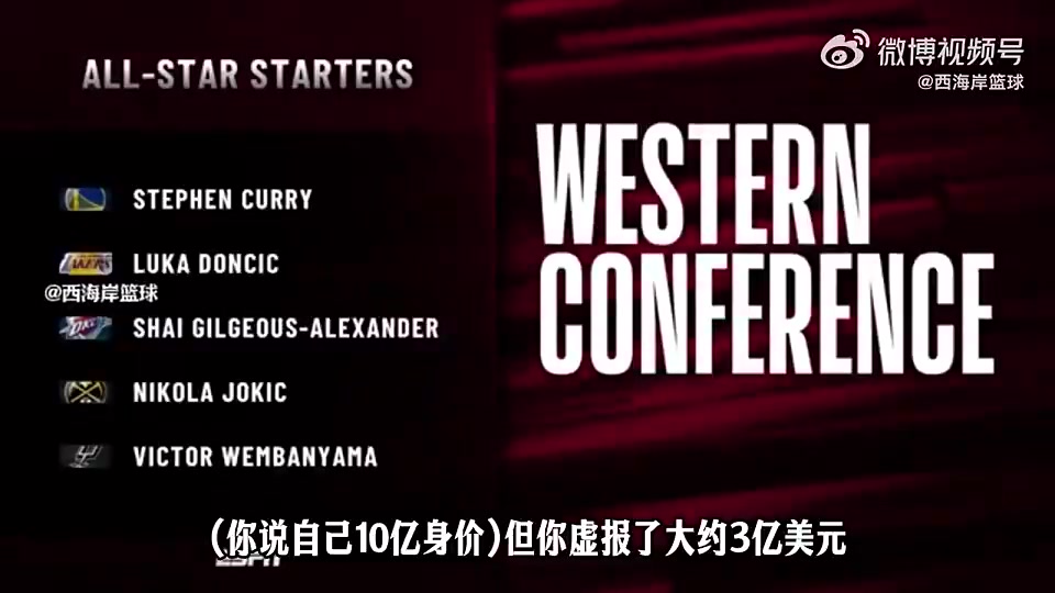 [视频/集锦]奥尼尔&巴克利挑西部全明星替补没选詹姆斯！肯尼