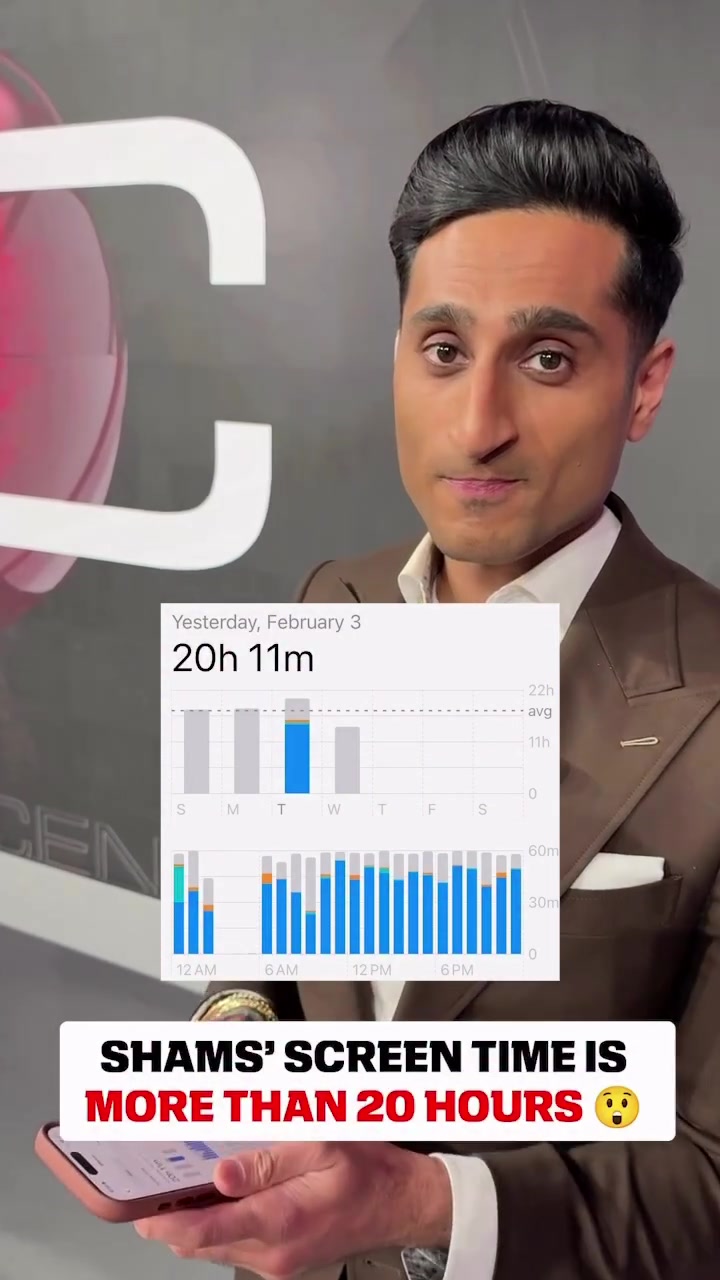 [最新集锦]好家伙！Sha❗ms一天内手机屏幕使用时间，高达