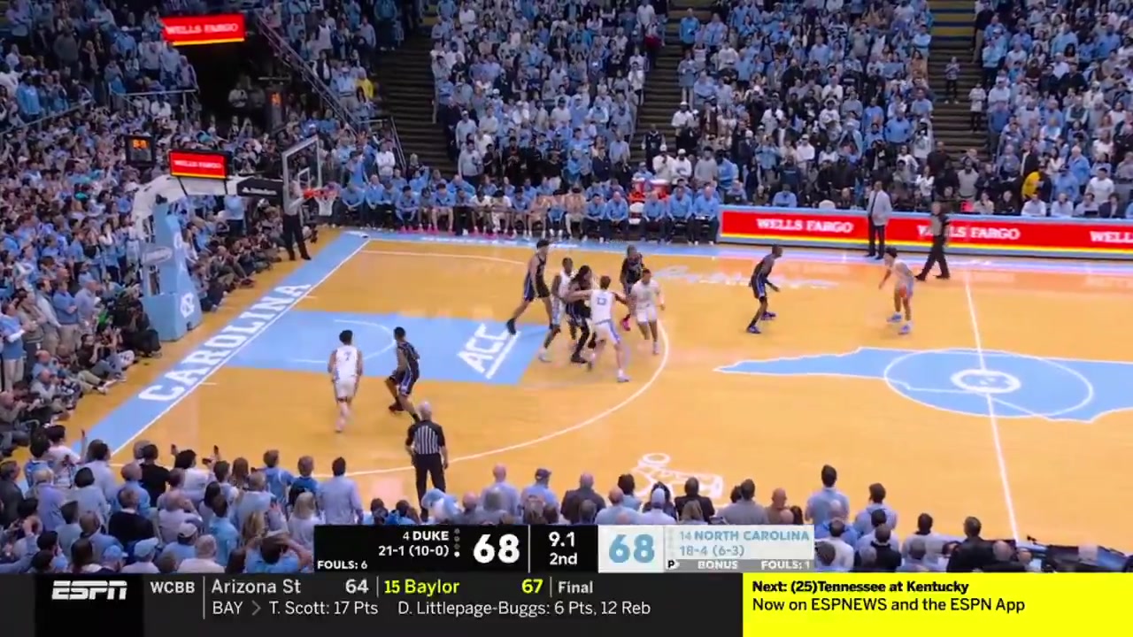 [视频/集锦]卧槽刺激啊~！北卡大学压哨三分绝杀杜克，完成1