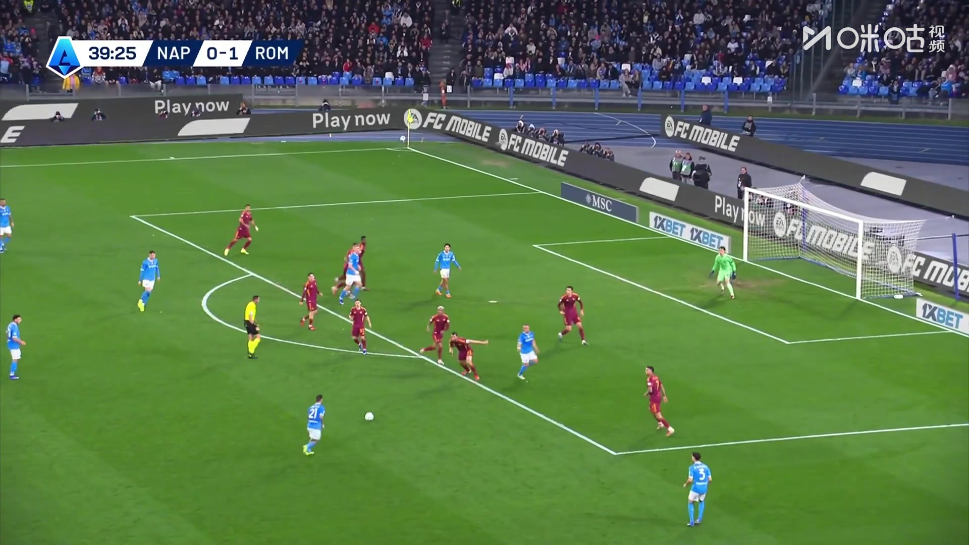 诡异弧线!斯皮纳佐拉远射变线破门,那不勒斯扳平罗马!