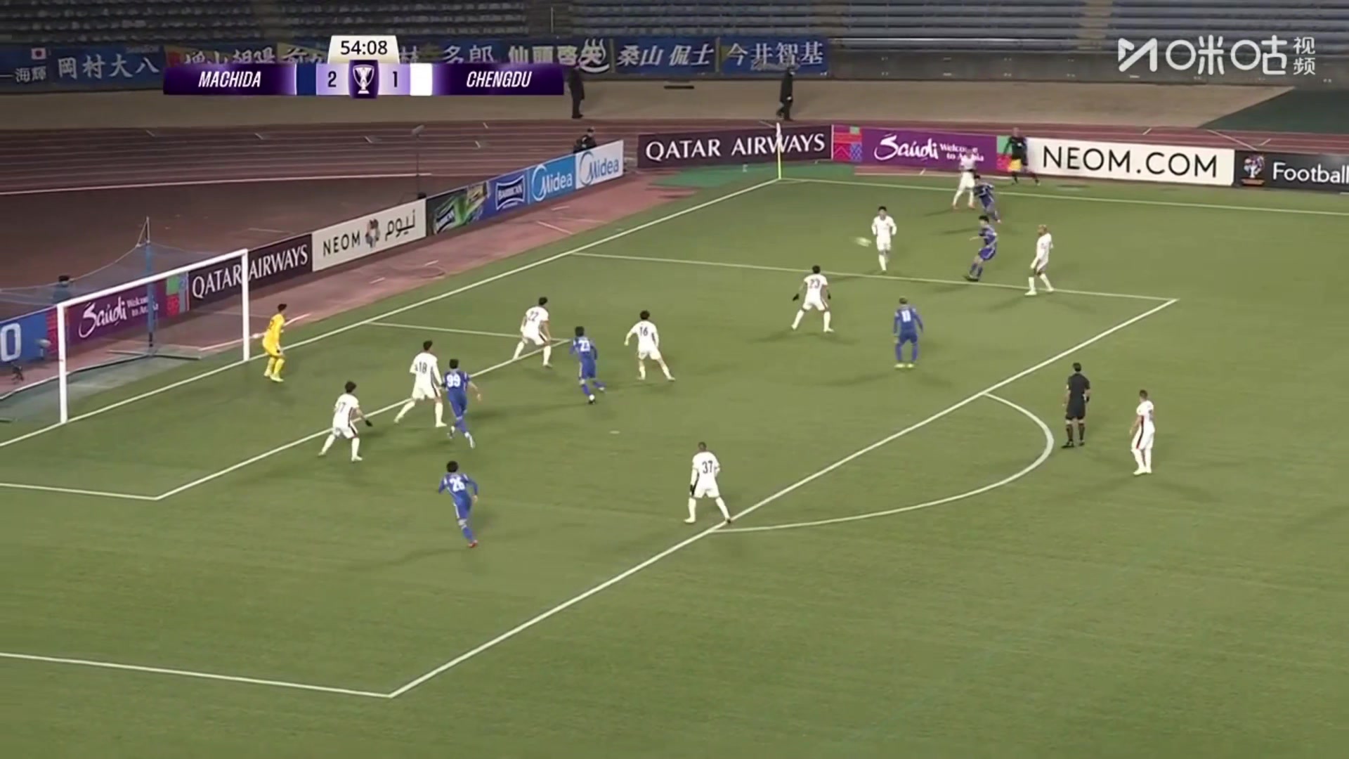 韩鹏飞没顶到球，延吉头球破门完成双响！蓉城1-3落后