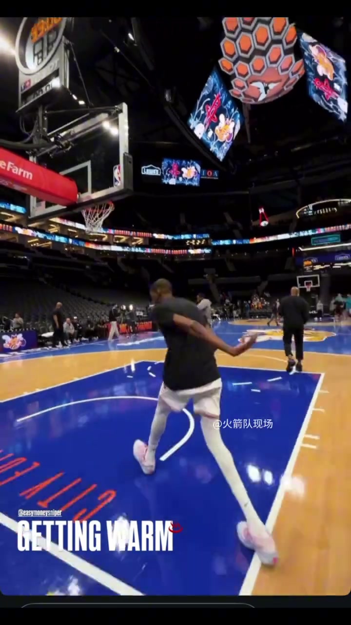 [视频/集锦]KD的热身好别致！火箭赛前训练 阿门转体没扣进