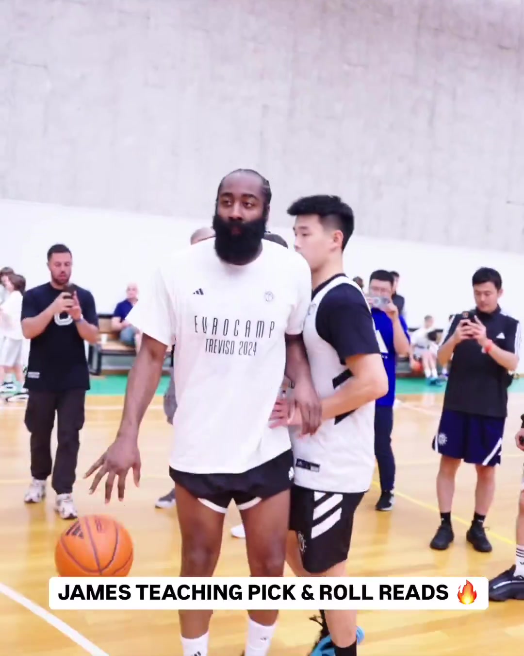 [林葳]大师课！哈登此前教林葳等如何正确地进行挡拆进攻~