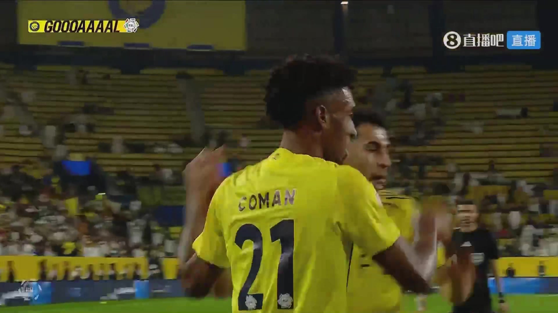 胜利2-0领先！菲利克斯直塞，科曼倒地铲射破门