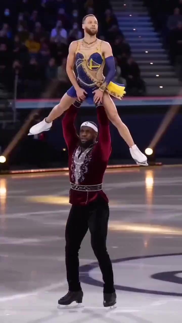 [你怎么看？]现在的AI太能搞了！把詹姆斯和库里恶搞成了花样滑冰二人组