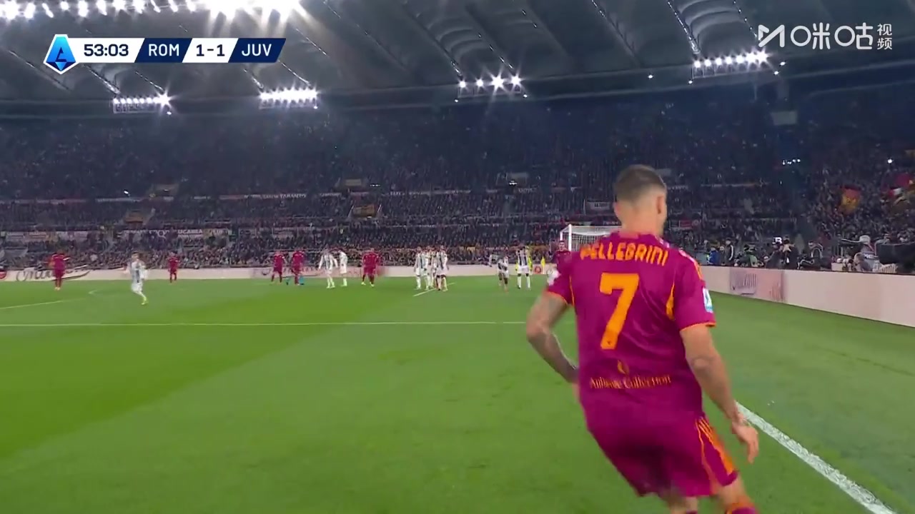 罗马2-1再次领先尤文！佩莱格里尼战术角球传中，恩迪卡打门得手