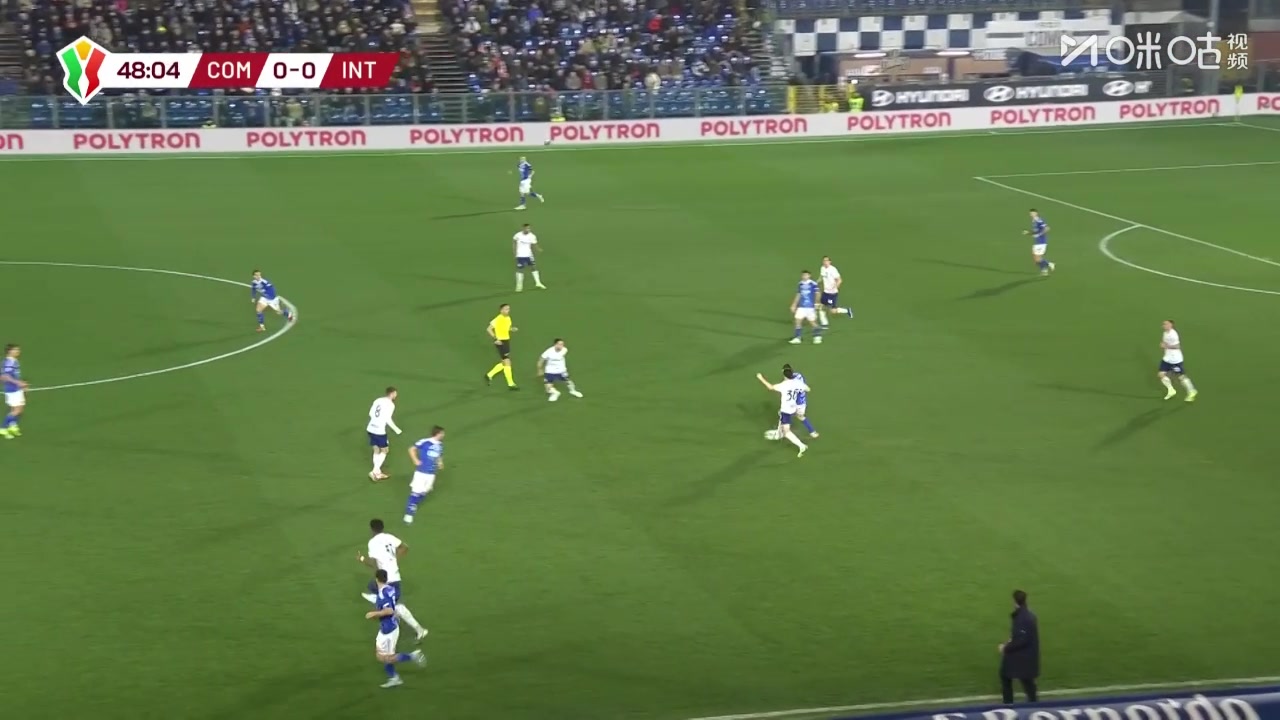 国米逃过一劫！国米左路被打穿，瓦莱包抄近距离打门踢呲！