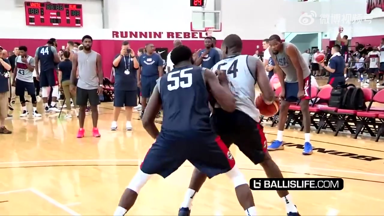 [杜兰特]全是细节啊！美国男篮昔日单挑局！KD、乔治、布克众