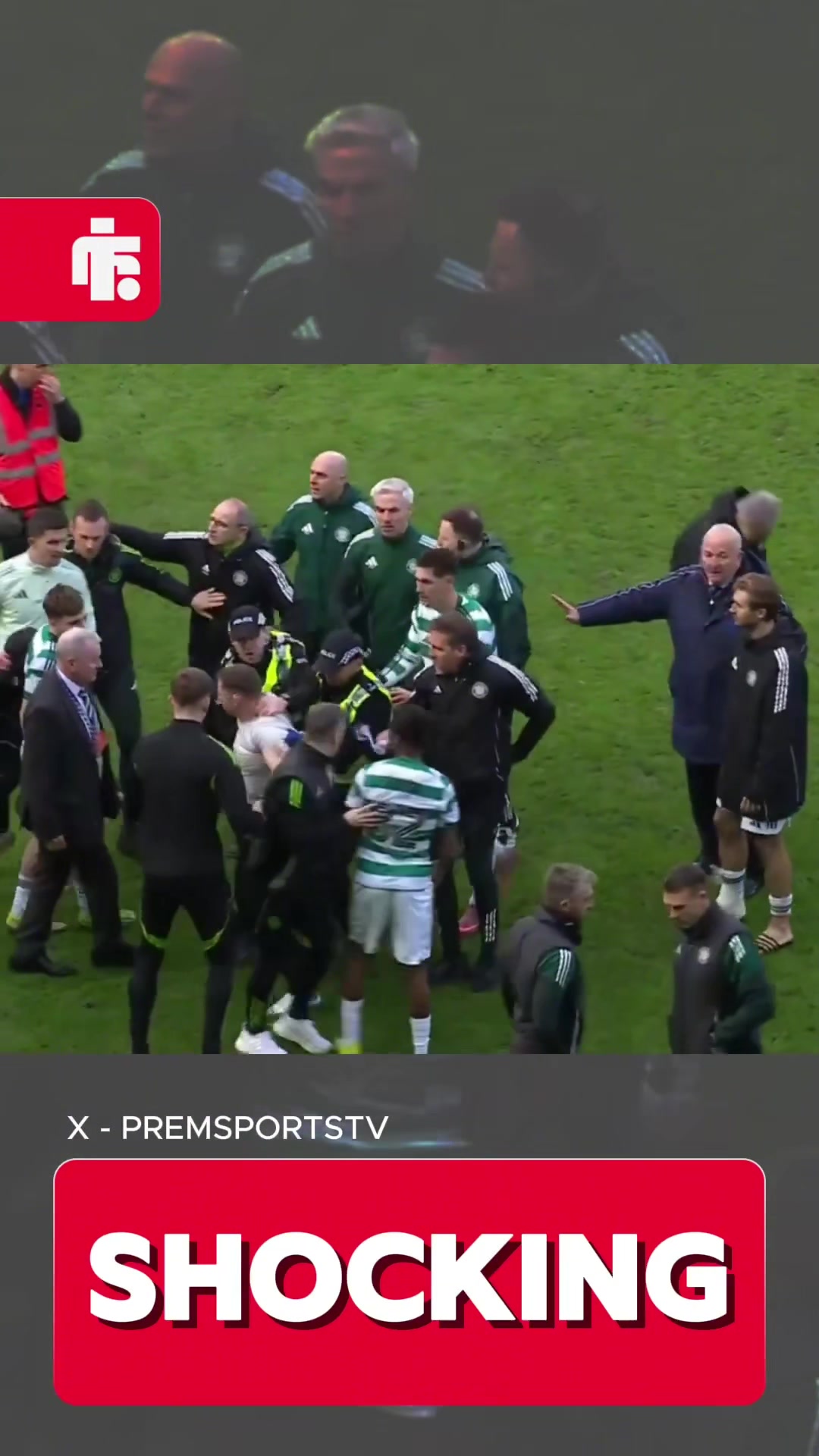 火爆德比！流浪者球迷挥舞着焰火和投掷物冲向凯尔特人球迷区