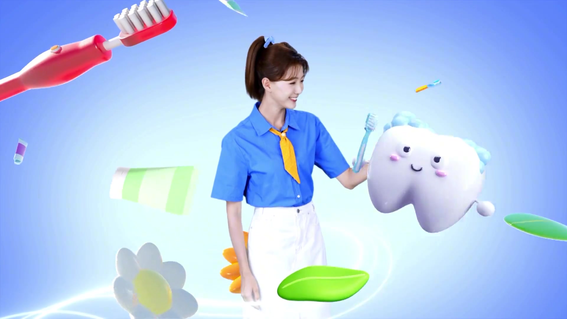 [英超]天足新人宋雪莹昔日少儿频道画面：你知道自己有多少颗牙