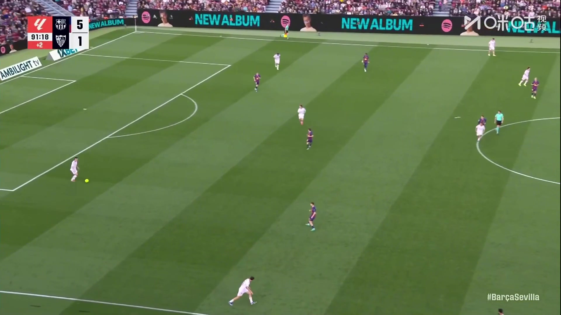 塞维再扳一球！索乌近距离头球破门，加西亚无能为力