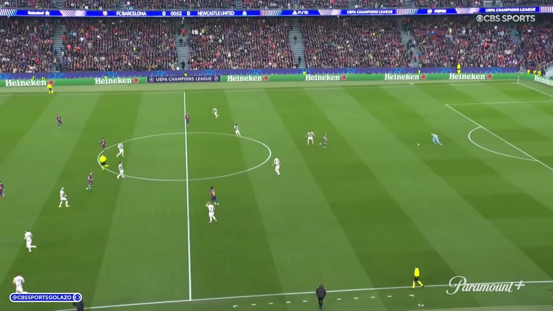 【集锦】欧冠-拉菲造5球莱万双响亚马尔传射 巴萨7-2狂胜纽卡