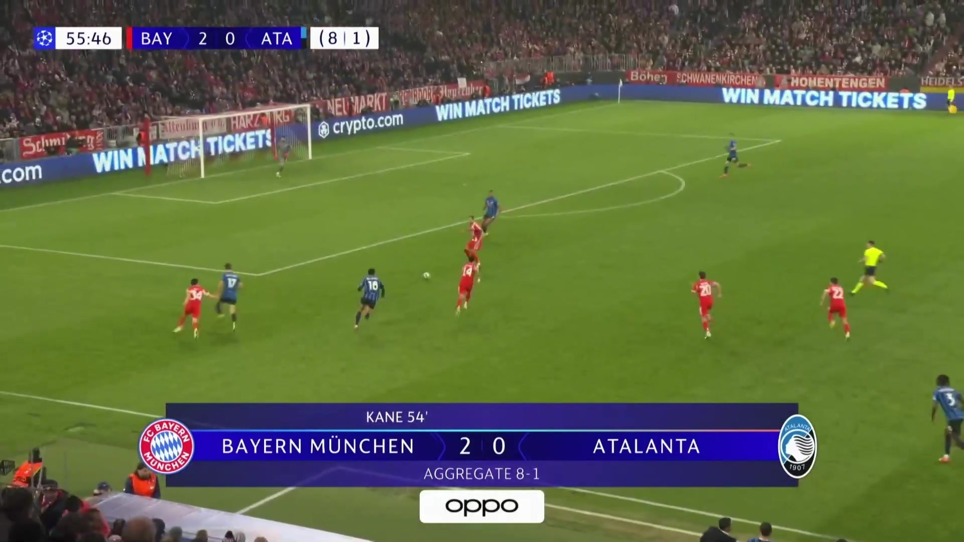 拜仁总比分9-1亚特兰大！迪亚斯做球，卡尔迎球推射远角得手