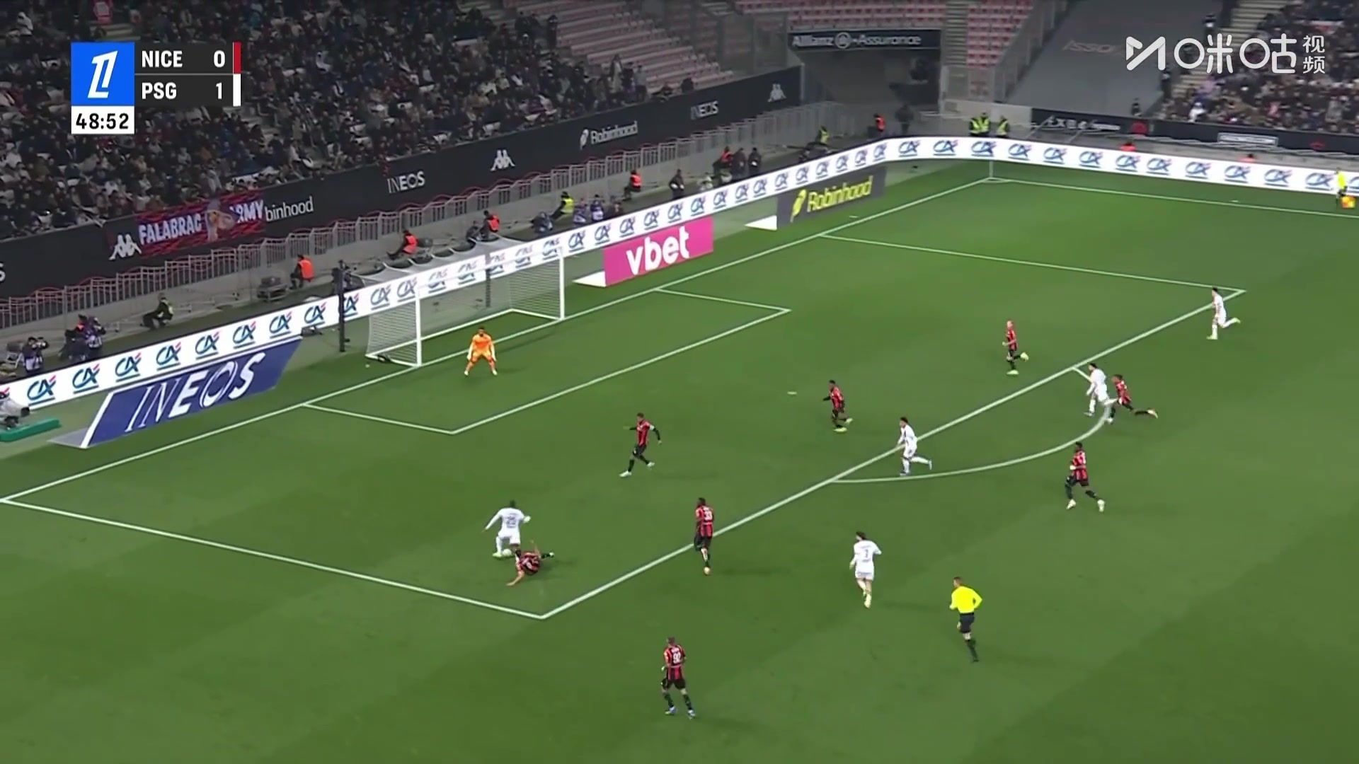 努诺·门德斯左路横拉后分球，杜埃近距离爆杆破门