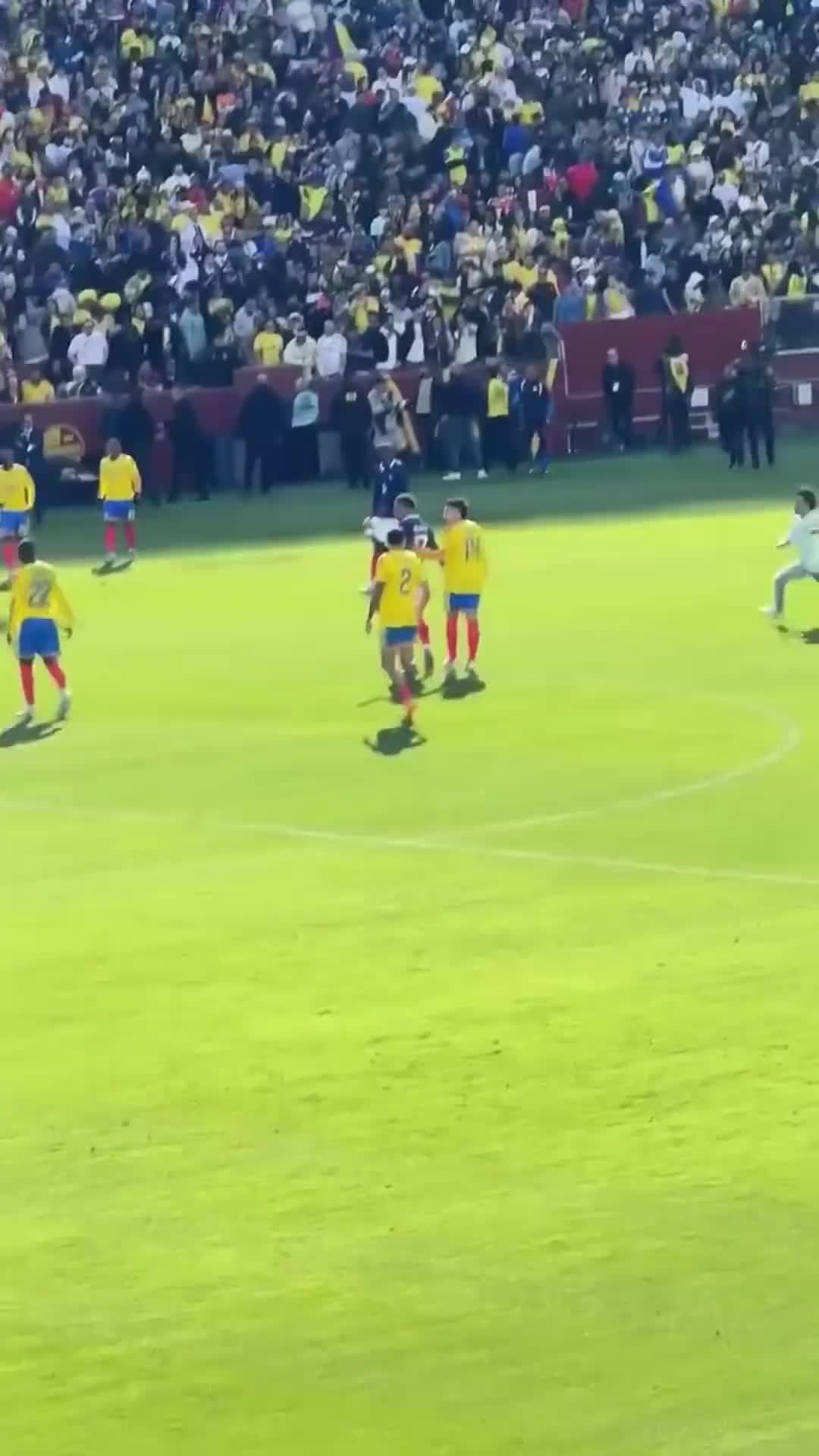 [值得一看]小球迷冲入场内想和姆巴佩互动时被保安摁倒，姆巴佩及时上前解救