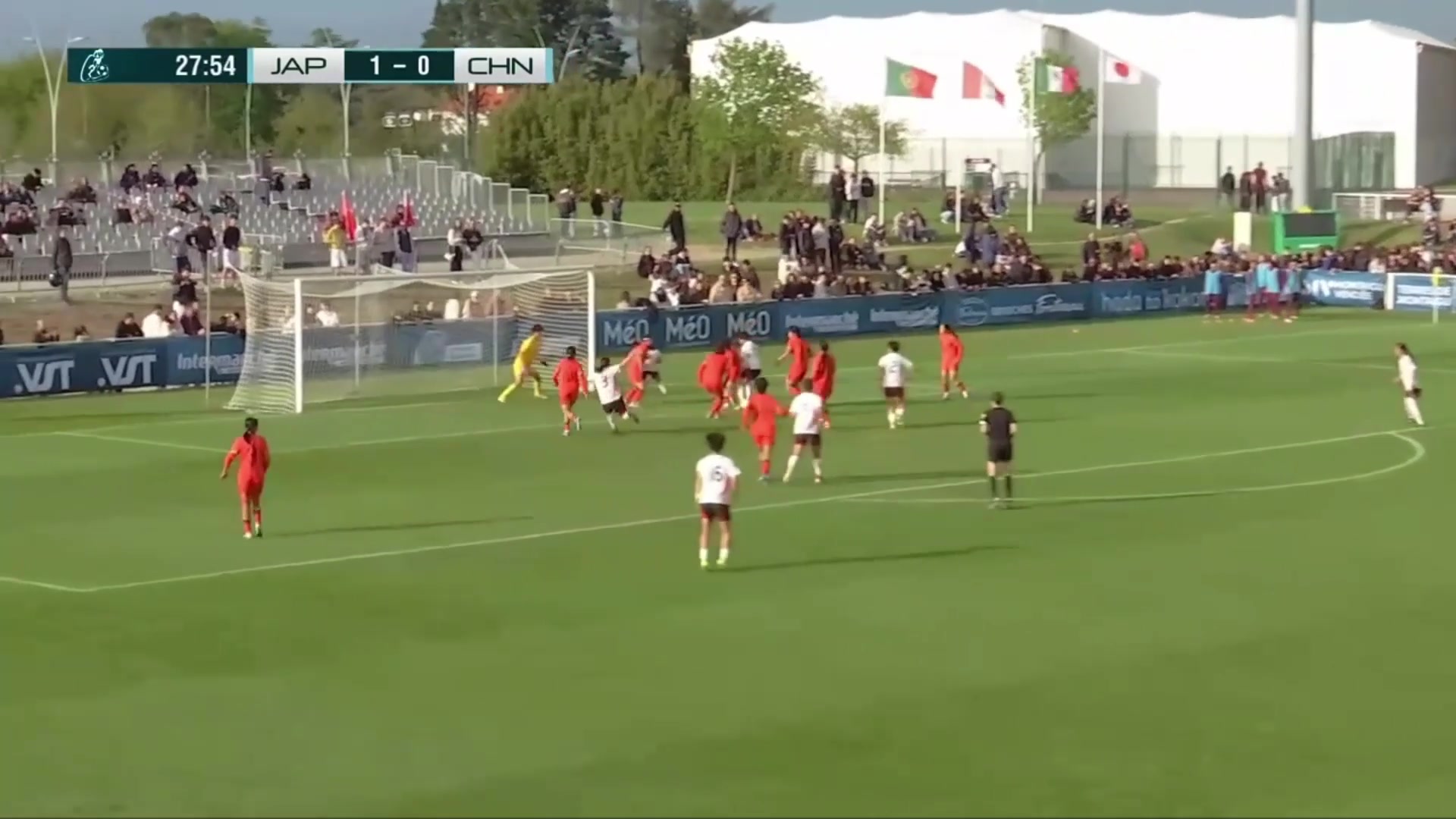 中国U16女足再丢一球!日本角球造乱战,川原未梦推射破门!